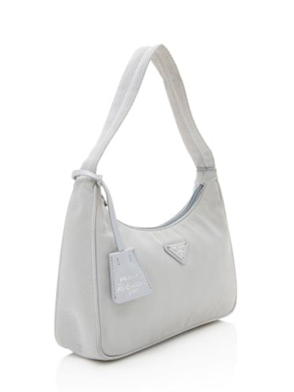 PRADA Re-Edition 2000 Mini Hobo silver gray small nylon bag underarm purse Y2k - Picture 14 of 15